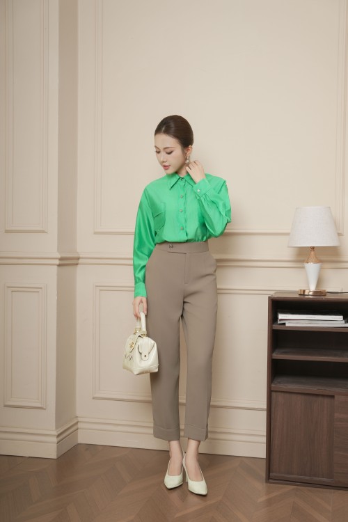 Sixdo Green Organza Shirt